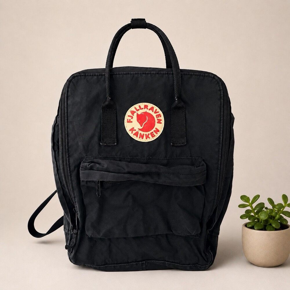 Fjallraven Kanken Backpack Classic Black Classic Laptop School Travel Bag Sweden